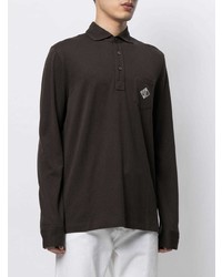 Polo brodé marron foncé Ralph Lauren Purple Label