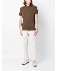 Polo brodé marron Emporio Armani