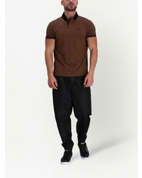 Polo brodé marron Emporio Armani