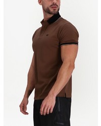 Polo brodé marron Emporio Armani