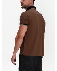 Polo brodé marron Emporio Armani