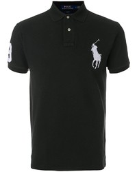 Polo brodé noir et blanc