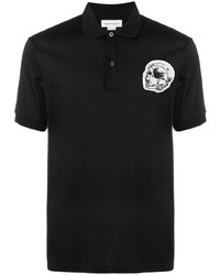 Polo brodé noir Alexander McQueen