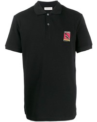 Polo brodé noir Alexander McQueen