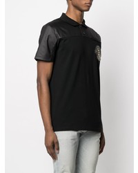 Polo brodé noir Balmain