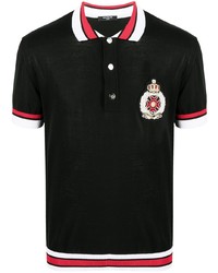 Polo brodé noir Balmain