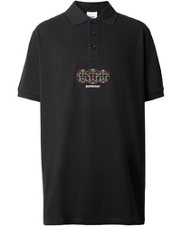 Polo brodé noir Burberry