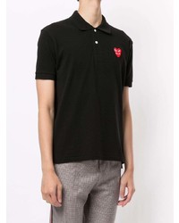 Polo brodé noir Comme Des Garcons Play