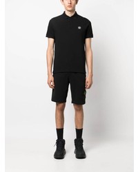 Polo brodé noir Stone Island