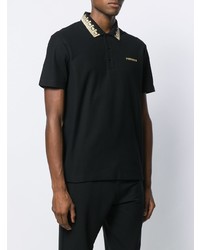 Polo brodé noir Versace