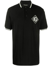 Polo brodé noir Dolce & Gabbana