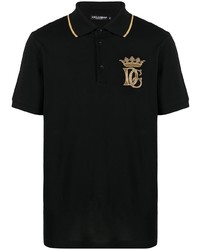 Polo brodé noir Dolce & Gabbana