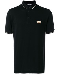 Polo brodé noir Dolce & Gabbana