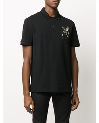 Polo brodé noir Alexander McQueen