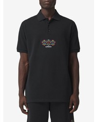 Polo brodé noir Burberry