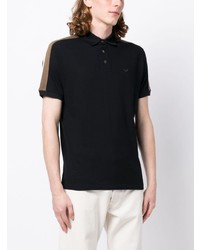 Polo brodé noir Emporio Armani