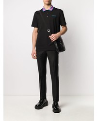 Polo brodé noir Versace