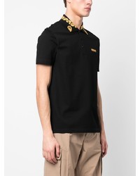 Polo brodé noir Versace