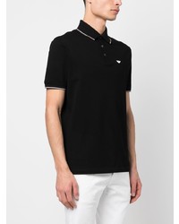 Polo brodé noir Emporio Armani