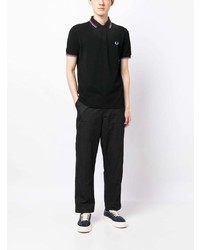 Polo brodé noir Fred Perry