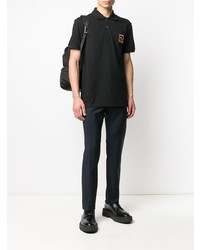 Polo brodé noir Alexander McQueen