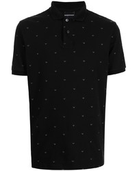 Polo brodé noir Emporio Armani