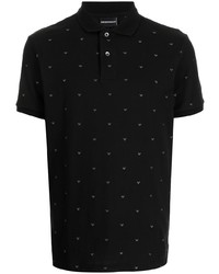 Polo brodé noir Emporio Armani