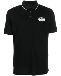 Polo brodé noir Emporio Armani