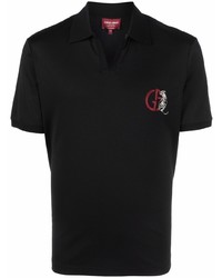 Polo brodé noir Giorgio Armani