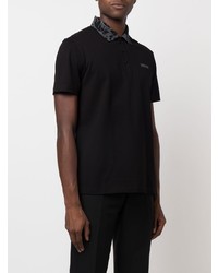 Polo brodé noir Versace