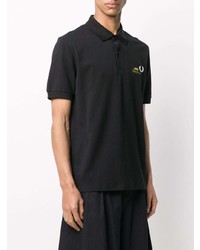 Polo brodé noir Raf Simons X Fred Perry