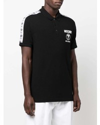 Polo brodé noir Moschino