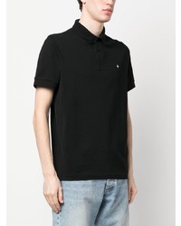 Polo brodé noir Stone Island