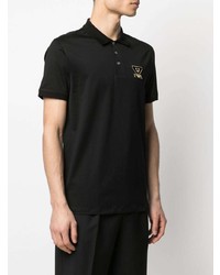 Polo brodé noir Emporio Armani