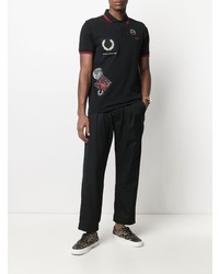 Polo brodé noir Fred Perry