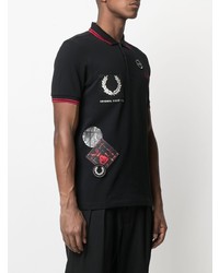 Polo brodé noir Fred Perry