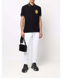 Polo brodé noir VERSACE JEANS COUTURE