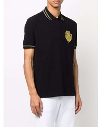 Polo brodé noir VERSACE JEANS COUTURE