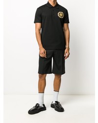 Polo brodé noir Versace