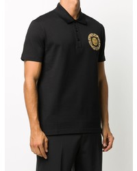 Polo brodé noir Versace