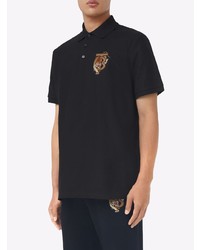 Polo brodé noir Burberry