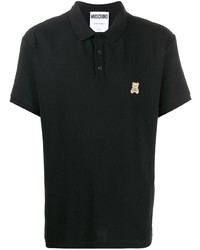 Polo brodé noir Moschino