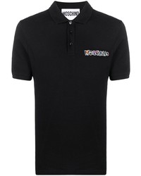 Polo brodé noir Moschino