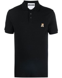 Polo brodé noir Moschino