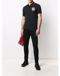 Polo brodé noir Raf Simons X Fred Perry