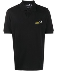 Polo brodé noir Raf Simons X Fred Perry