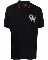 Polo brodé noir Raf Simons X Fred Perry