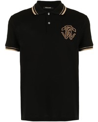 Polo brodé noir Roberto Cavalli