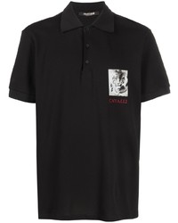 Polo brodé noir Roberto Cavalli