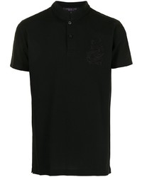 Polo brodé noir Shanghai Tang